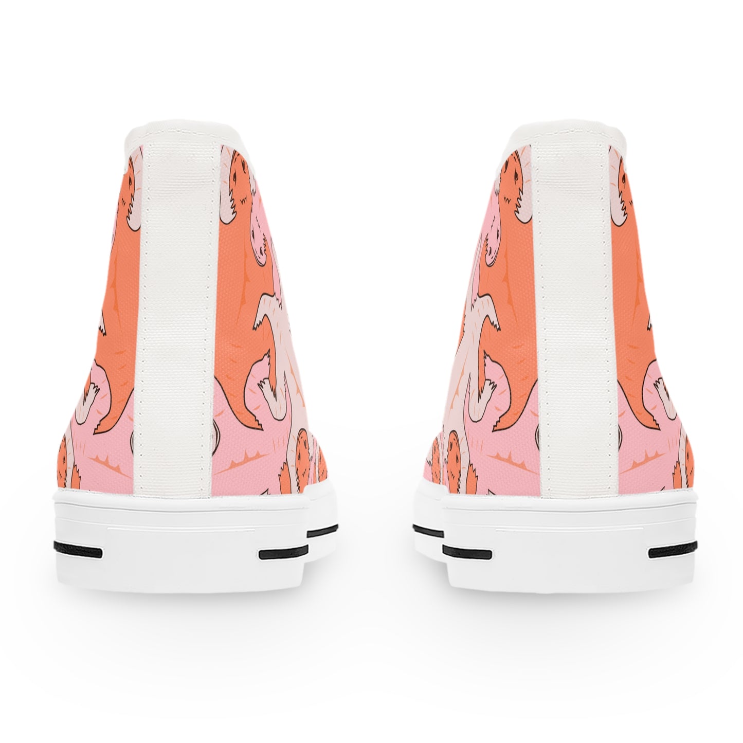 Pink & Orange Lizard Tessellation Women's High Top Sneakers