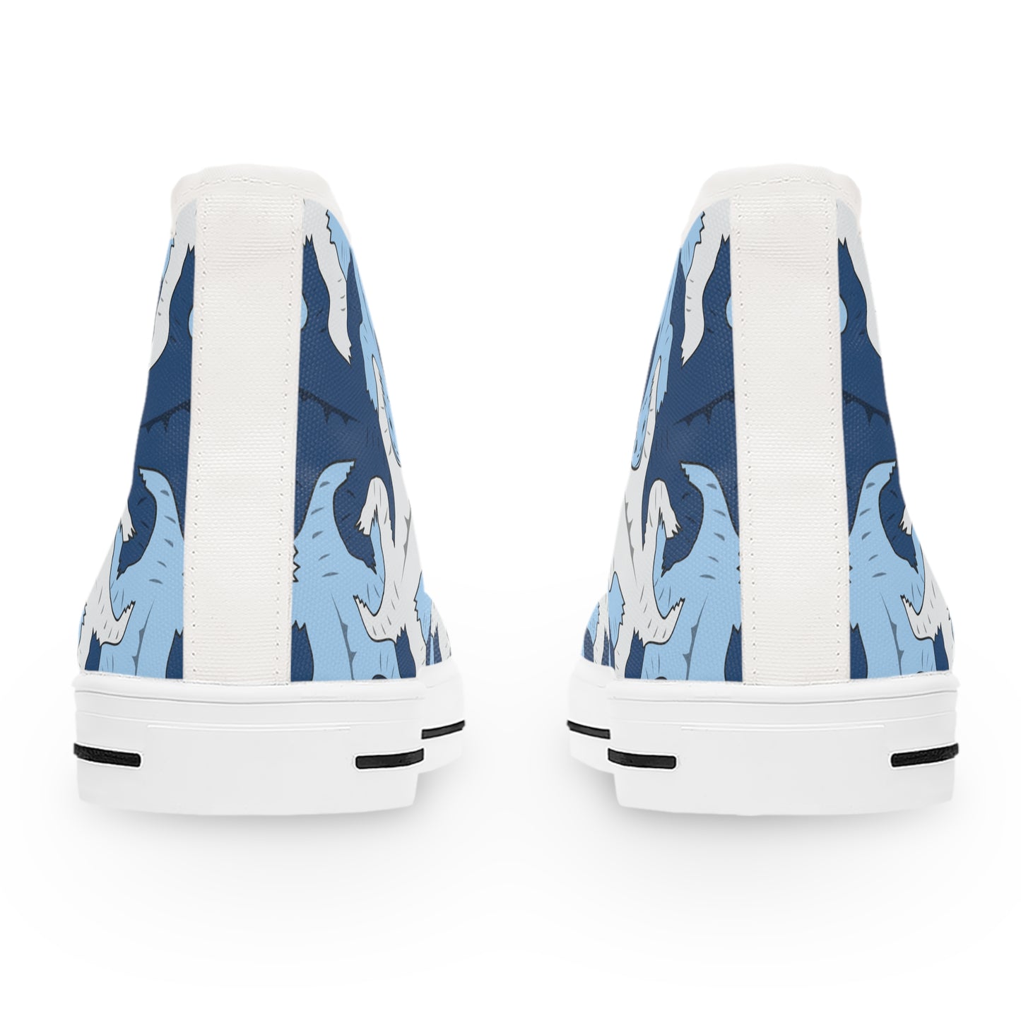 Blue & Gray Lizard Tessellation Women's High Top Sneakers