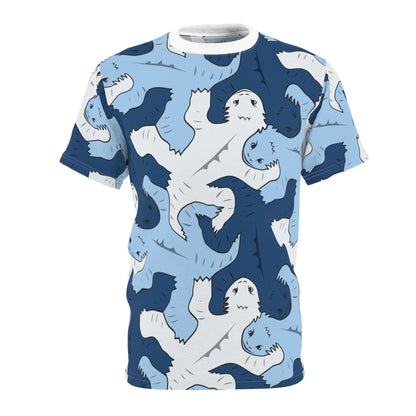 Blue and Gray Lizard Tessellation Men's Unisex T-Shirt