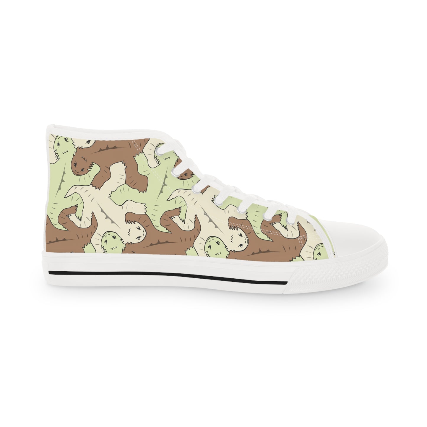 Green & Brown Lizard Tessellation Men's High Top Sneakers