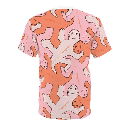 Pink & Orange Lizard Tessellation Mens Unisex T-Shirt