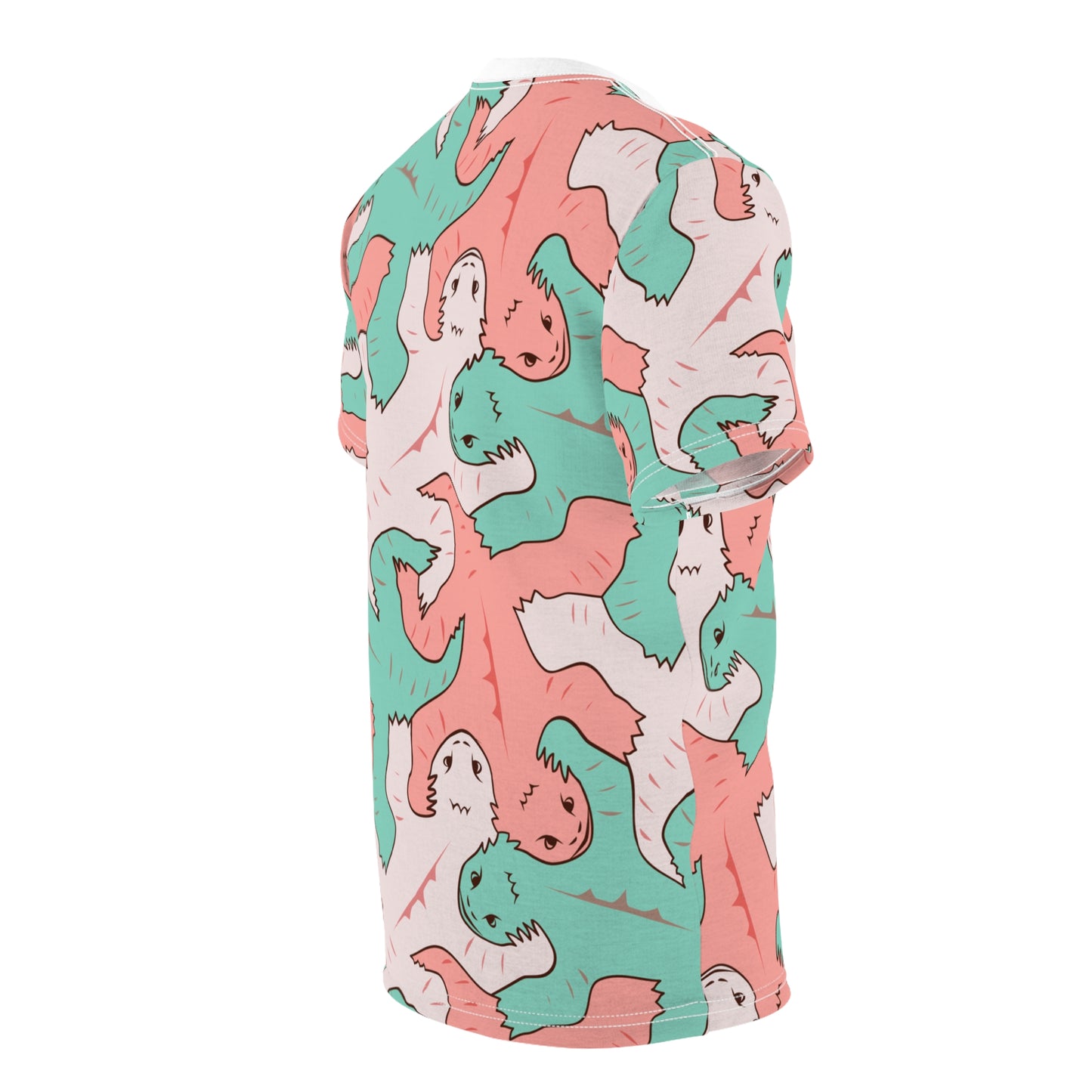 Pink & Green Lizard Tessellation Mens Unisex T-Shirt