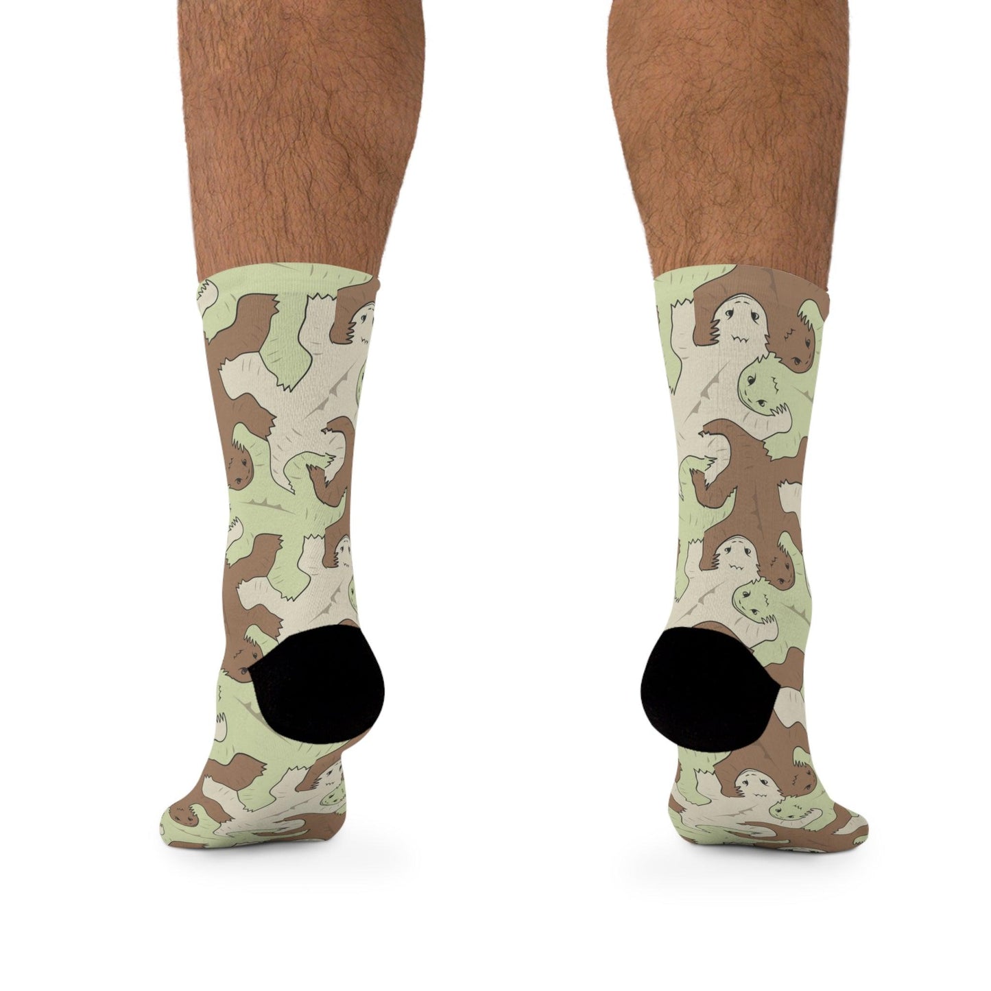 Calcetines con estampado de teselación de lagarto verde