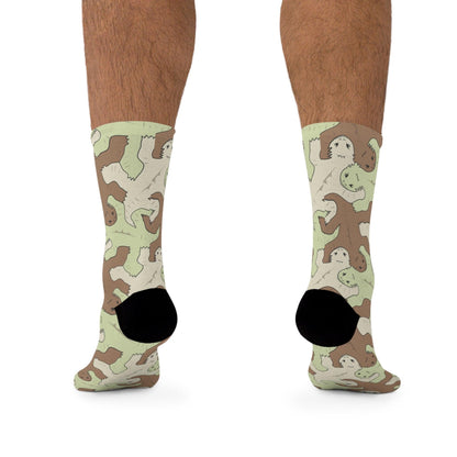 Calcetines con estampado de teselación de lagarto verde