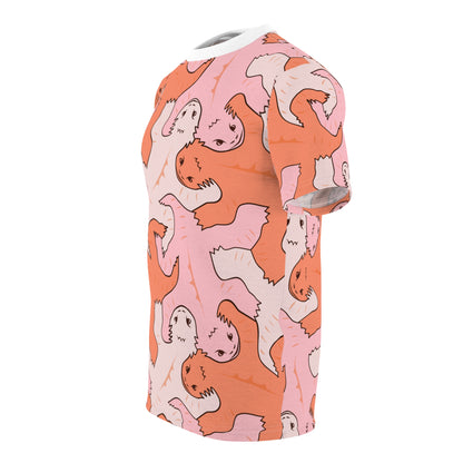 Pink & Orange Lizard Tessellation Mens Unisex T-Shirt