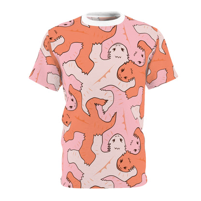 Pink & Orange Lizard Tessellation Mens Unisex T-Shirt