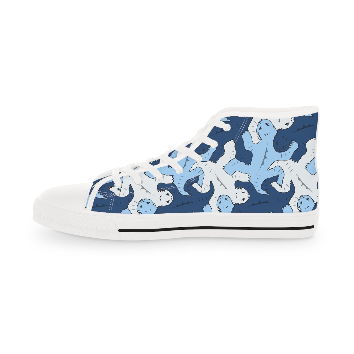 Blue & Gray Lizard Tessellation Men's High Top Sneakers