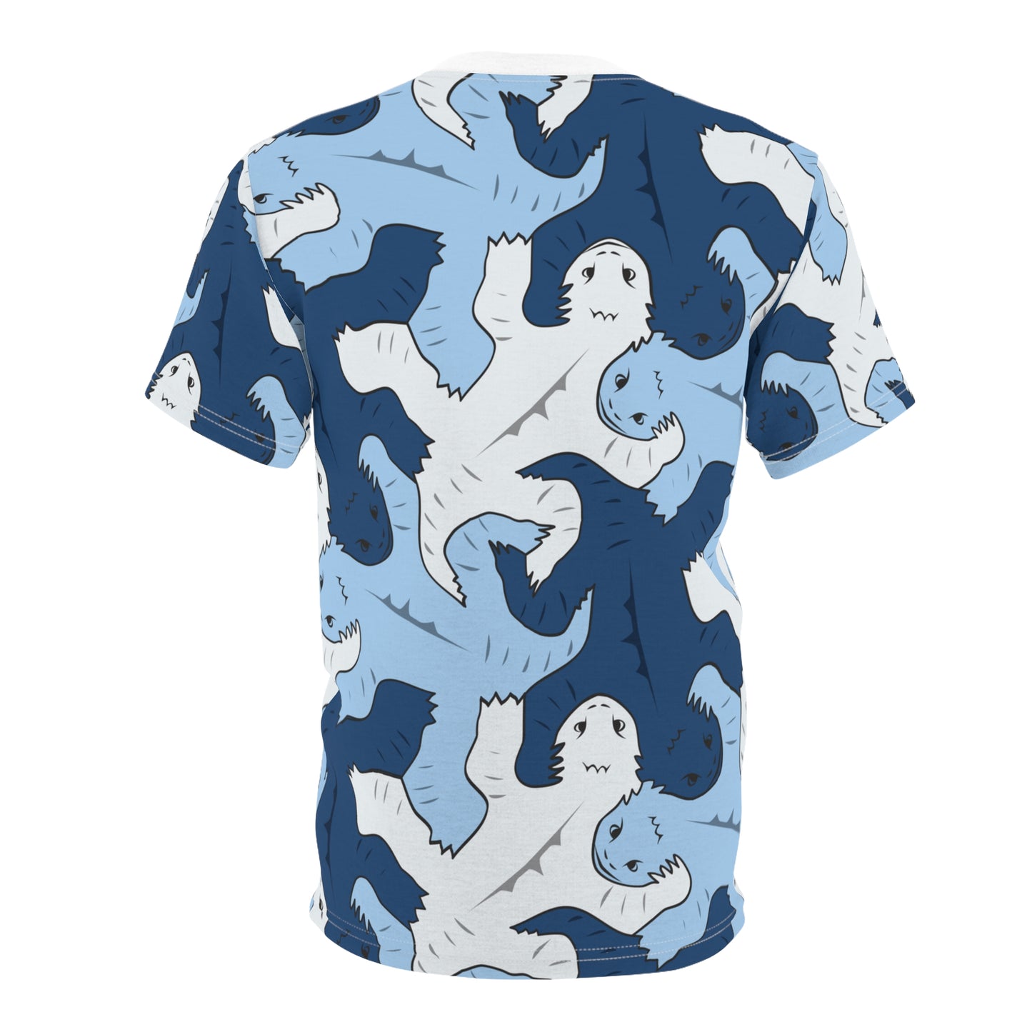 Blue and Gray Lizard Tessellation Men's Unisex T-Shirt