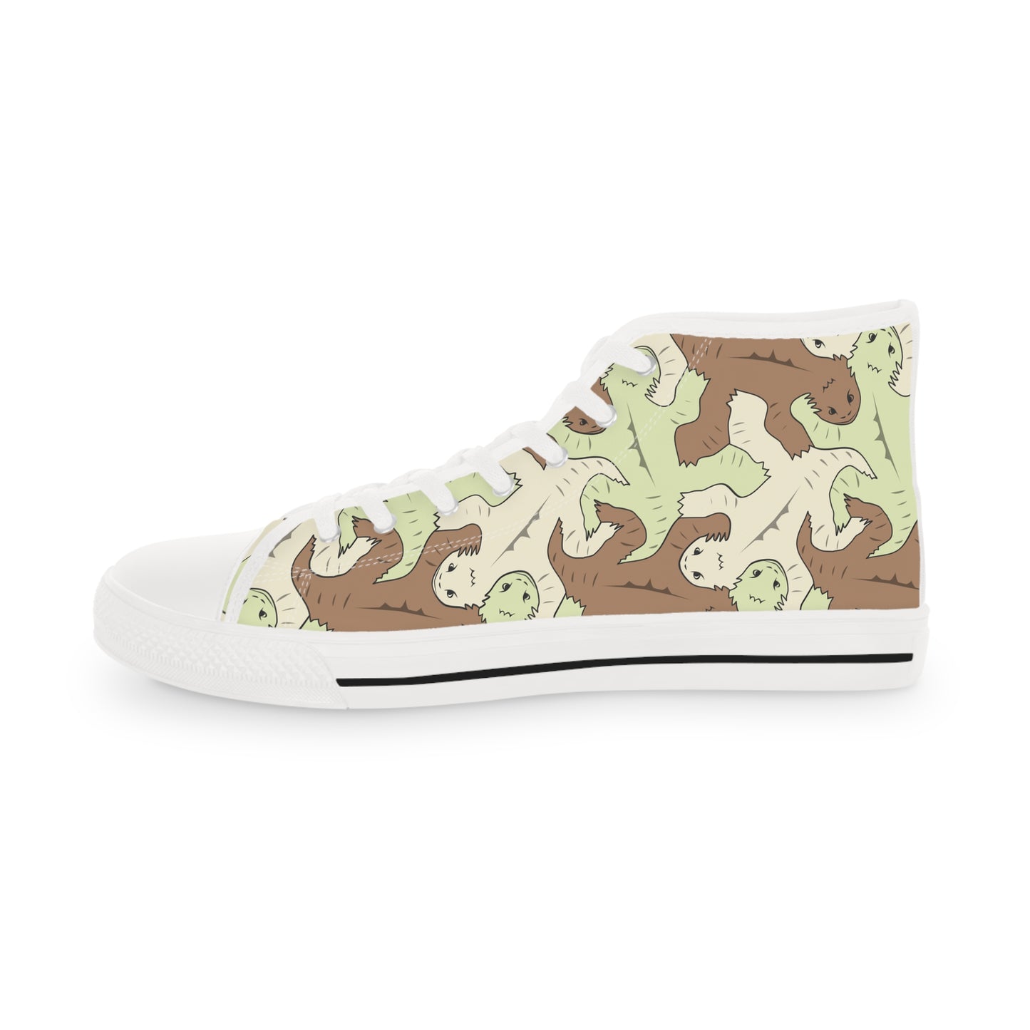 Green & Brown Lizard Tessellation Men's High Top Sneakers