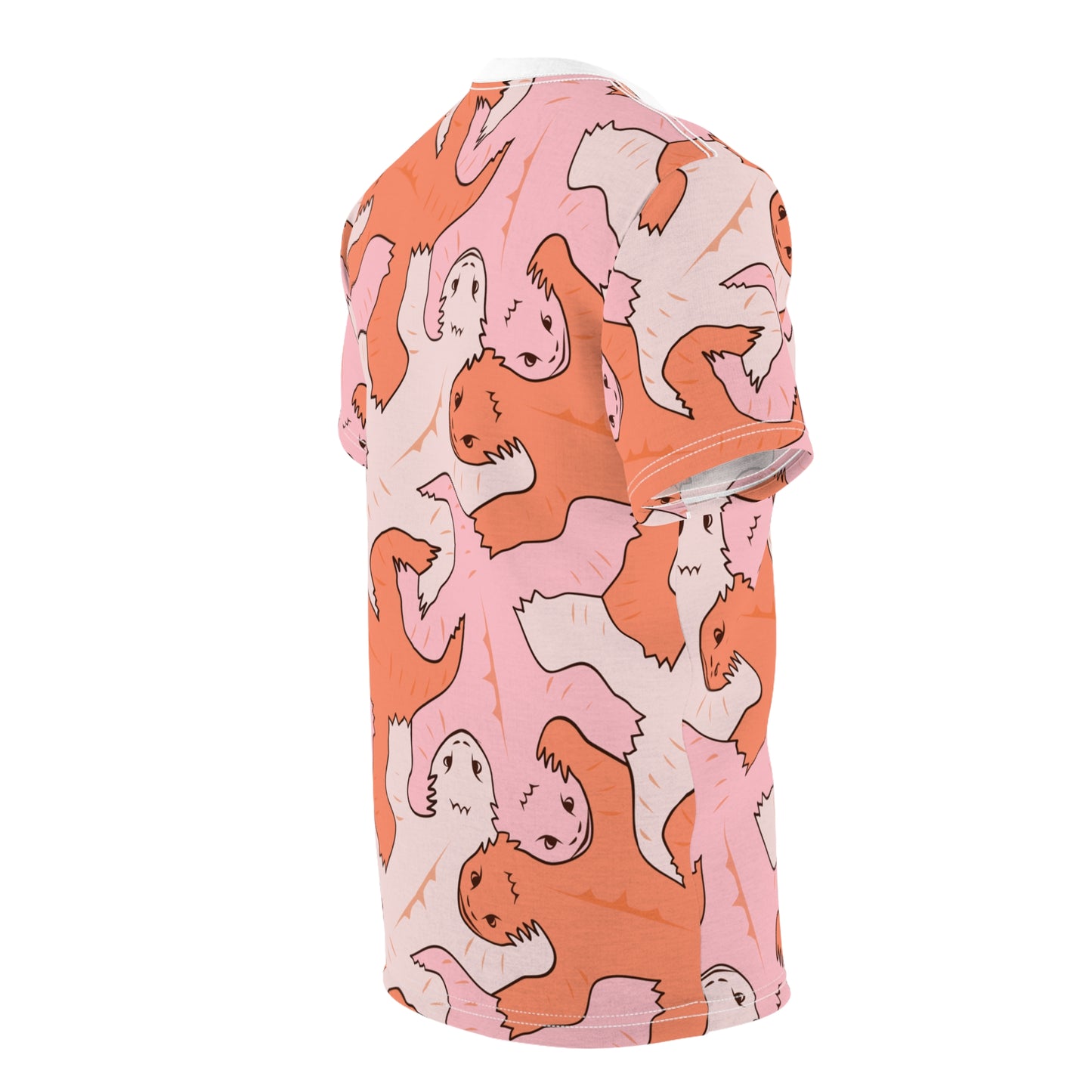 Pink & Orange Lizard Tessellation Mens Unisex T-Shirt