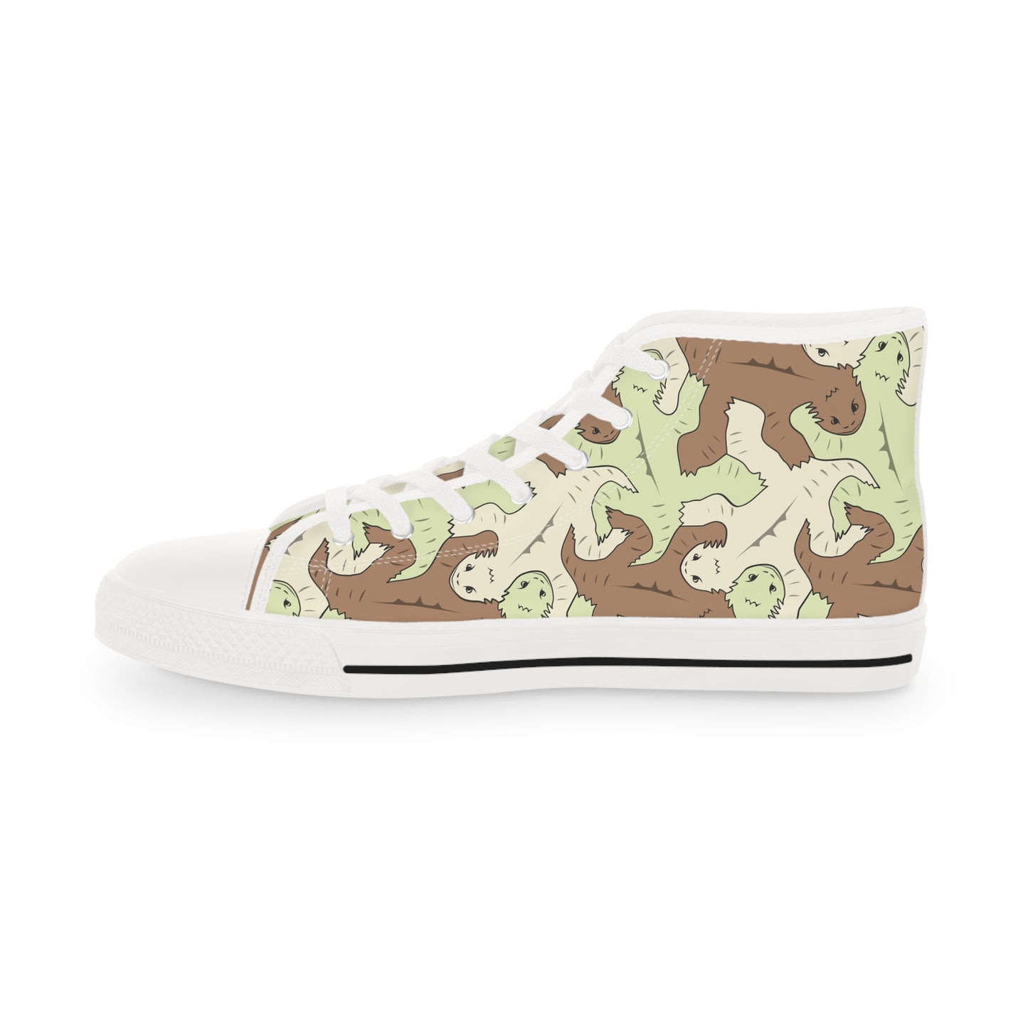 Green & Brown Lizard Tessellation Men's High Top Sneakers