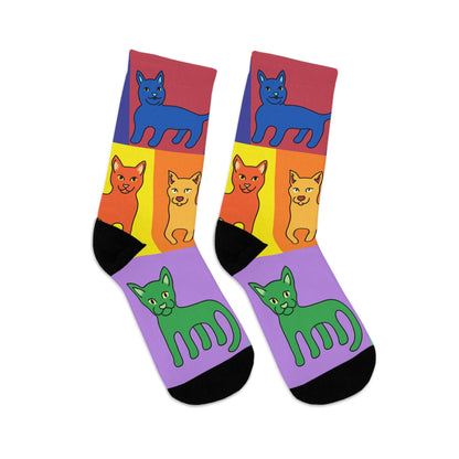 Calcetines de gato de colores